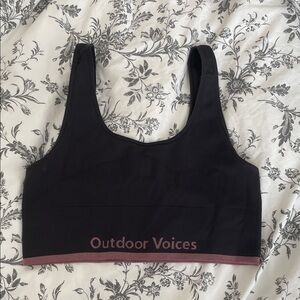 Outdoor Voices Black and Pink Sports Bra
